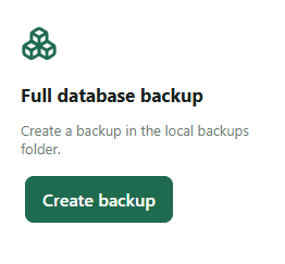 Volledige databaseback-up maken